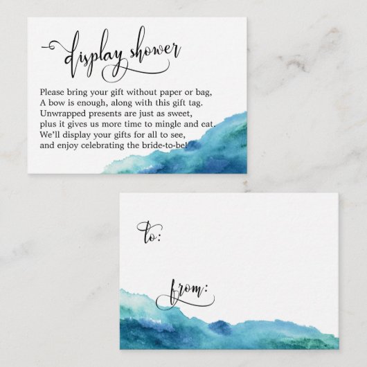 Carte d'eau bleu vert Aqua (Devant / Derrière)