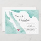 Carte d'eau du Mexique | Cabo | Mariage de destina (Devant / Derrière)