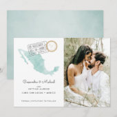 Carte d'eau du Mexique | Cabo | Mariage de destina (Devant / Derrière)