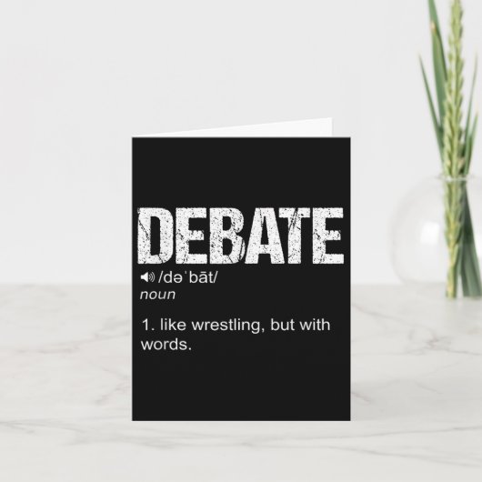 Carte Débat Définition Comme Une Lutte Mais Avec Des Mot (Devant)