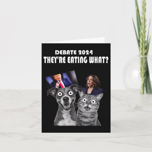 Carte Débat drôle Élection 2024 Animaux Chien Chat Ils s (Devant)