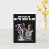 Carte Débat drôle Élection 2024 Animaux Chien Chat Ils s (Fleur jaune)