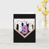 Carte Débit de baseball 9e anniversaire Accueil Plate Bo (Fleur jaune)