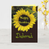 Carte DEBORAH Personnalisé Nom Joyeux Anniversaire Tourn (Fleur jaune)