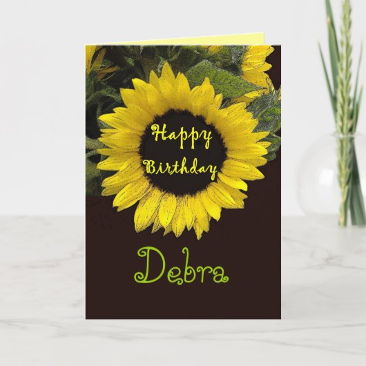 Carte DEBRA Nom personnalisé Joyeux Anniversaire Tournes (Devant)