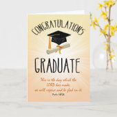 Carte Début d'or de la graduation religieuse avec Casque (Fleur jaune)