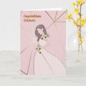 Carte Debutante Félicitations Pink Light Card (Fleur jaune)