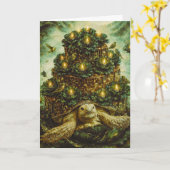 Carte Decadent Forest cake turtle with flowers and birds (Fleur jaune)