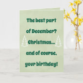 Carte December Birthday & Christmas Card – Funny Holiday (Fleur jaune)