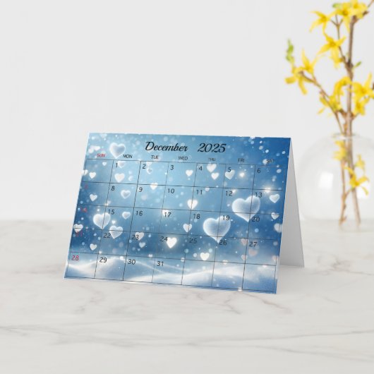 Carte Décembre 2025 Mois de Noël (Fleur jaune)