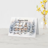 Carte Décembre 2025 Mois de Noël (Fleur jaune)