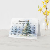 Carte Décembre 2025 Mois de Noël (Fleur jaune)