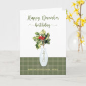 Carte Décembre Anniversaire Holly Mois de naissance Viol (Fleur jaune)