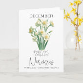 Carte Décembre Anniversaire Mois de naissance Fleur Narc (Fleur jaune)