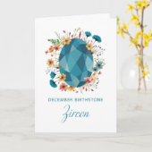 Carte Décembre Birthstone Zircon Anniversaire Fleurs sau (Fleur jaune)