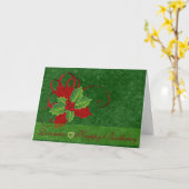 Carte Décembre Holly Langue des Fleurs Anniversaire (Fleur jaune)