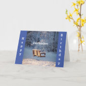 CARTE **DÉCEMBRE SOUHAITS D'ANNIVERSAIRE** BEAU HIVER (Fleur jaune)