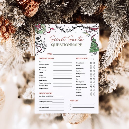 Carte d'échange cadeau Secret Père Noël Co Worker