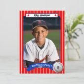 Carte d'échange de baseball Anniversaire Fête Invi (Debout devant)