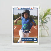 Carte d'échange de baseball Invitation d'anniversa (Debout devant)