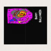 Carte d'échange de Citrouille Horn Bat Halloween (Extérieur déplié)
