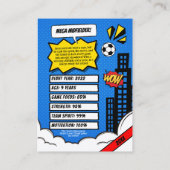 Carte d'échange de soccer personnalisée, carte de (Dos)