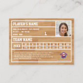 Carte d'échange de volley-ball personnalisée (bleu (Dos)