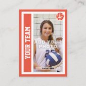Carte d'échange de volley-ball personnalisée (roug (Devant)