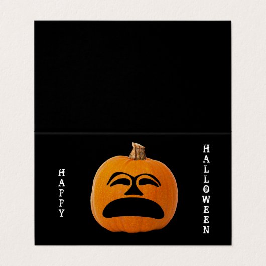 Carte d'échange Jack o' Lanterne Triste Face (Extérieur déplié)