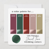 Carte d'échantillons de couleurs de mariage tons d (Devant)