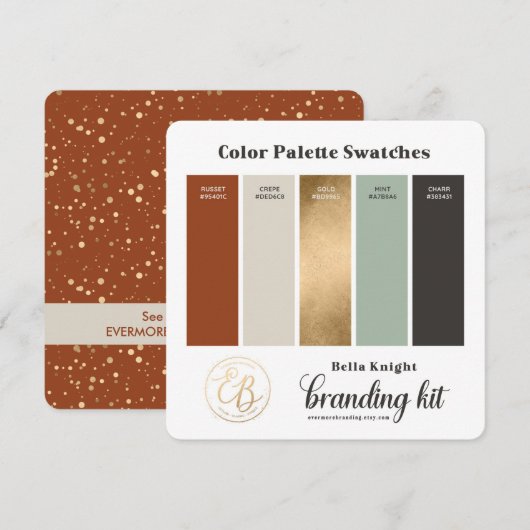 Carte d'échantillons de palette de couleurs beige (Devant / Derrière)