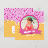 Carte Déchets de gaufre de crème glacée Date d'été perso (Devant / Derrière)