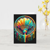 Carte Déchirer Paint Badminton Player Shuttle Racket (Fleur jaune)