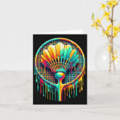 Carte Déchirer Paint Badminton Player Shuttle Racket (Fleur jaune)