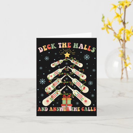 Carte Deck The Halls & Answer The Calls Cna Christma (Fleur jaune)