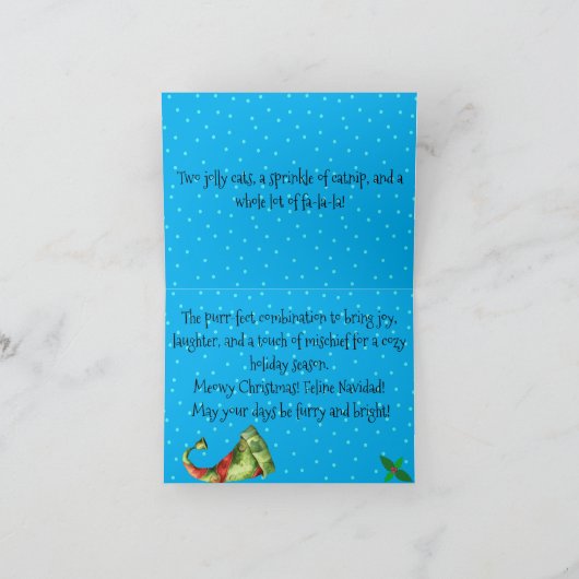 Carte "Deck the halls with Catnip" Personnalisable (Intérieur)