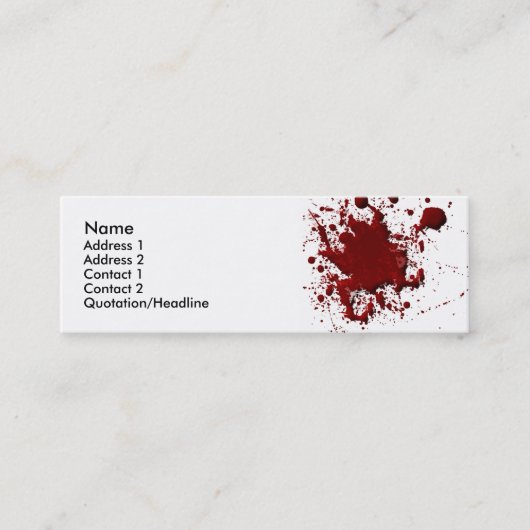 Carte d'éclaboussure de sang (Devant)