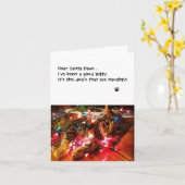 Carte d'éclairage de Noël - Chers Père Noël Paws (Fleur jaune)