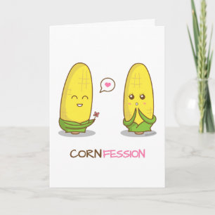 Carte Déclaration d'amour de maïs mignon pour quelqu'un 