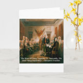 Carte Déclaration d'indépendance & Citation de Ben Frank (Fleur jaune)