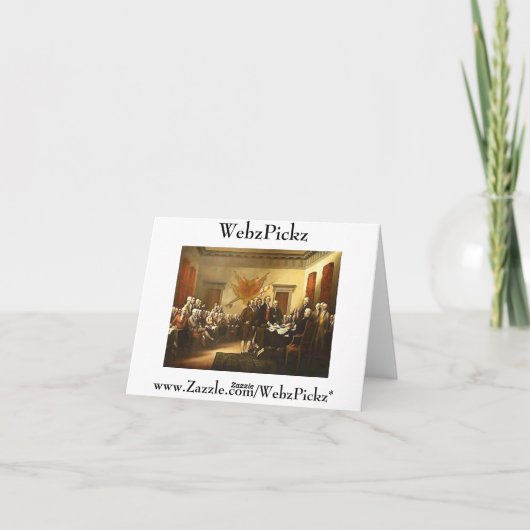 Carte Déclaration d'indépendance par Trumbull Note Card (Dos)