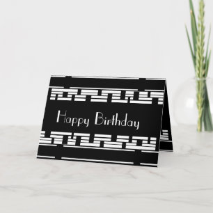 Carte Déco Anniversaire Homme Noir Blanc