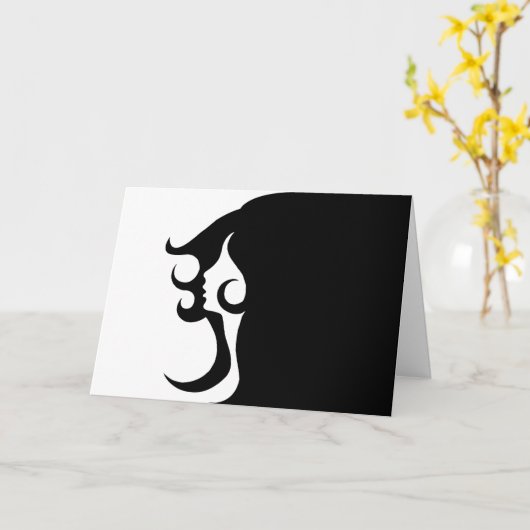 Carte Deco mod woman (Fleur jaune)