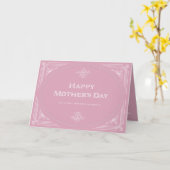 Carte Déco moderne | Joyeuse fête des mères rose (Fleur jaune)