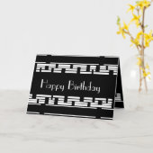 Carte Déco Noir Blanc Anniversaire Homme (Fleur jaune)