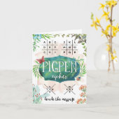 Carte Décodez votre message avec le pher Pigpen (Fleur jaune)