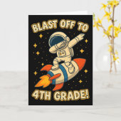 Carte Décollage 4e année Fusée Dab Space Cool École V (Fleur jaune)