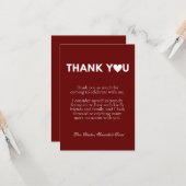 Carte Décontracté blanc script merci note de message (Devant/Arrière en situation)