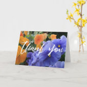 Carte Décontracté Merci d'écriture manuscrite Pansies ph (Fleur jaune)