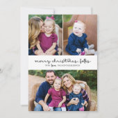 Carte décontracté Script 3 Photo Christmas Holiday (Devant)